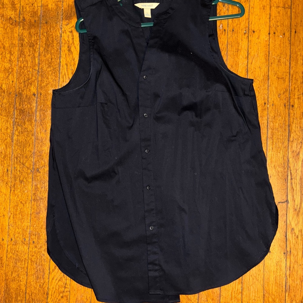 Nine West Black Casual Button Down Shirt/tunic